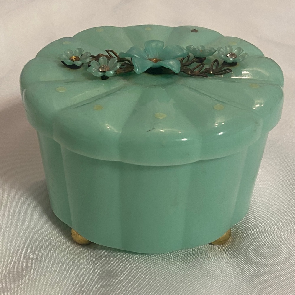 Vintage Mint Green Menda Co. Powerder/ Puff container - Picture 6 of 12